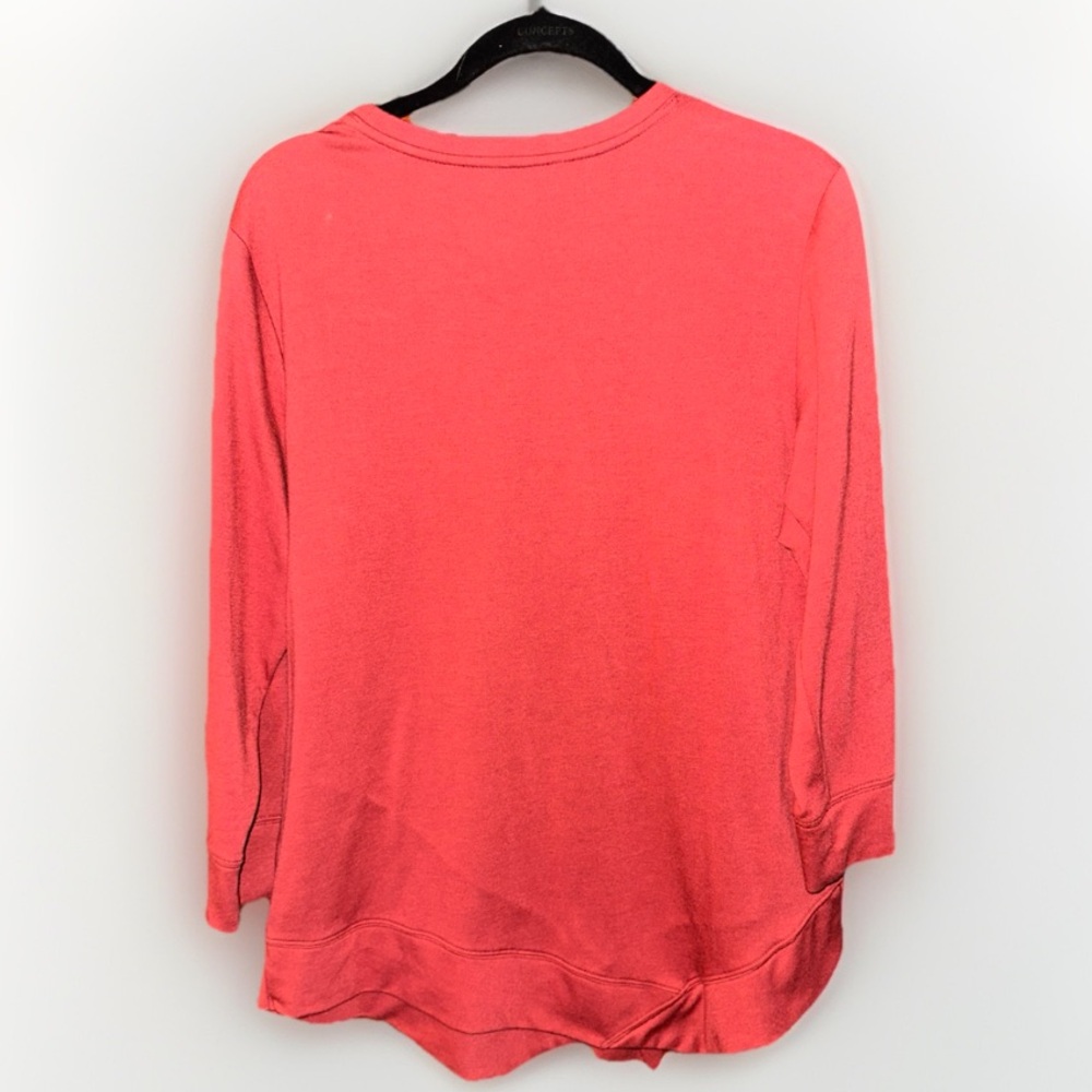 Simply Vera Vera Wang Coral Ruffle-Hem Long Sleeve Top - Picture 3 of 4